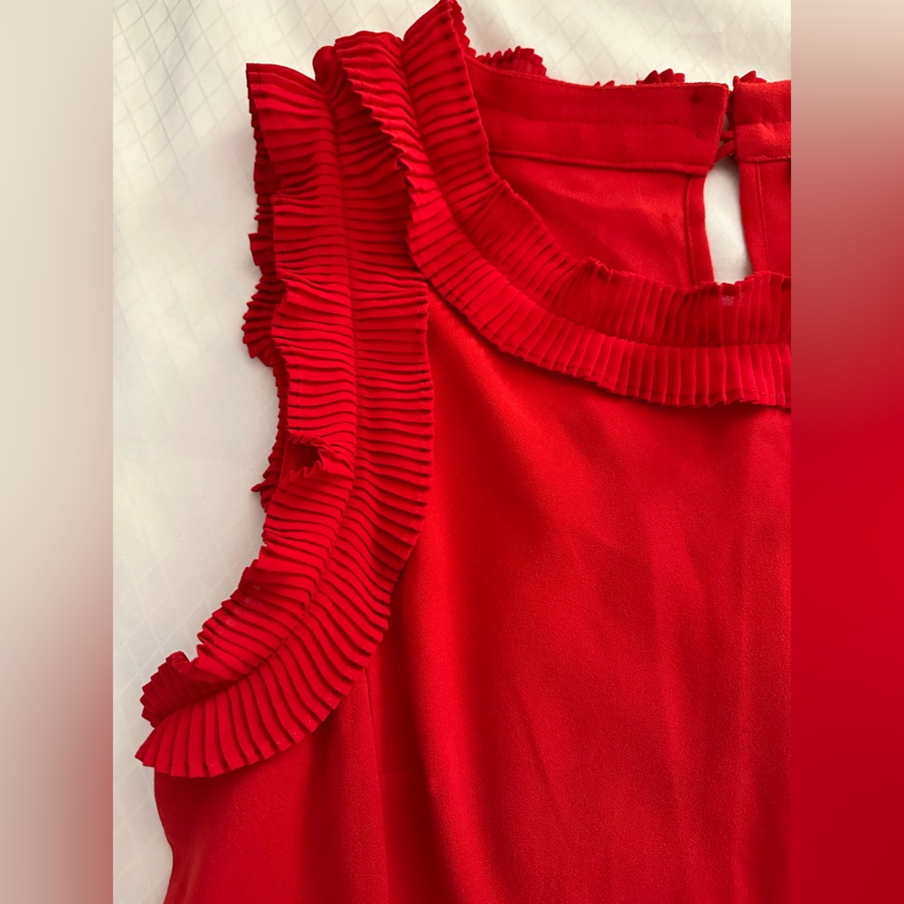 Ann Taylor Red Ruffle Tank Top - Picture 2 of 3